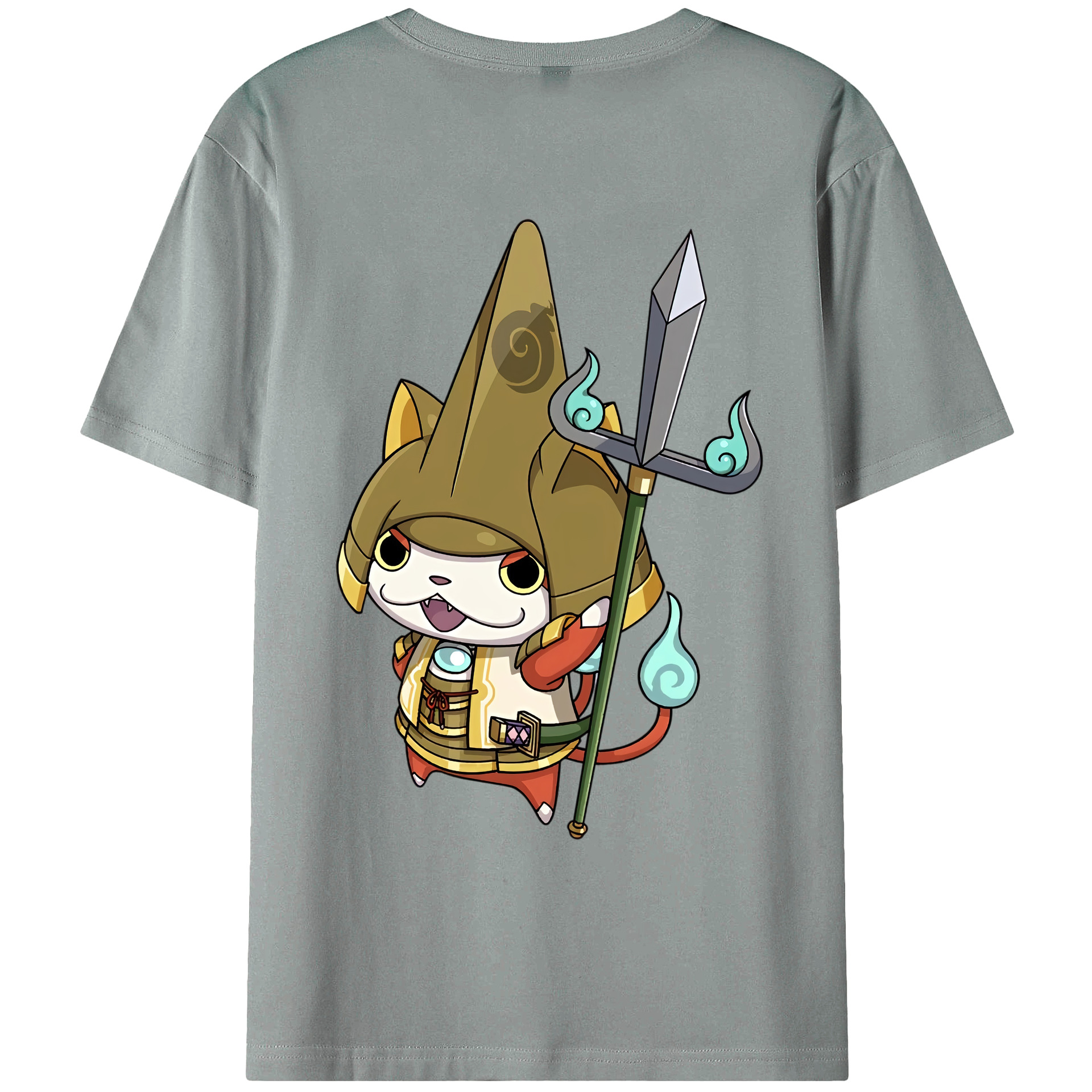（画像用） 妖怪ウォッチ Yo-kai Watch 綿100％ メンズ半袖Tシャツ（バックプリント） 通気性